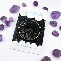 Image 1 of Moon Phases & Crystals Enamel Pin Badge by Anita Ivancenko