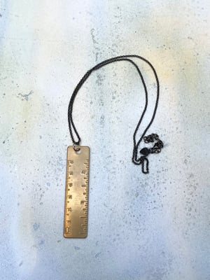 Image of Vintage Brass Ruler Pendant & Chain 