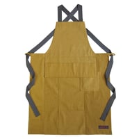 Image 3 of Zero Waste, One-of-a-kind Apron, Ochre Denim Patchwork. For Artists, Makers & Gardeners No16:6
