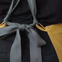 Image 5 of Zero Waste, One-of-a-kind Apron, Ochre Denim Patchwork. For Artists, Makers & Gardeners No16:6