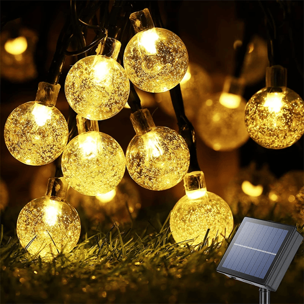 Image of Solar Outdoor String Light 60 LED 40ft 8 Lighting Modes ,Waterproof (Warm White)