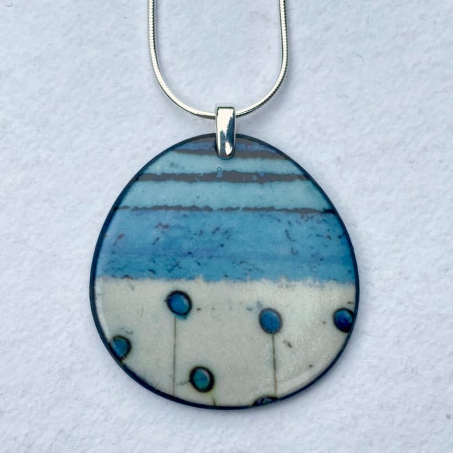 Bold Colourful Handmade Porcelain 'Brook' Necklace On Silver Chain