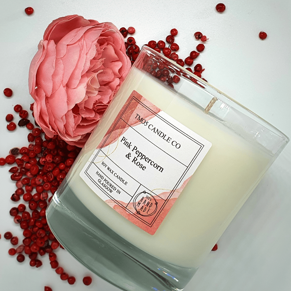 Image of Luxury Pink Peppercorn & Rose Scented Candle 