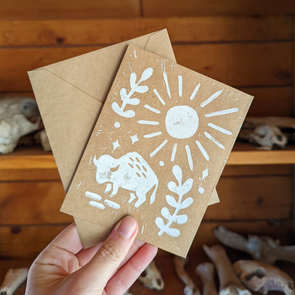 Image of Bison sun card