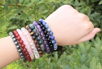 Image 1 of Stone Bracelets with Stretchy Elastic  Gem Stones 