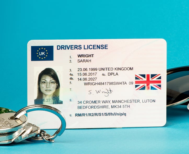 Image of Novelty Drivers License with Hologram + UV light