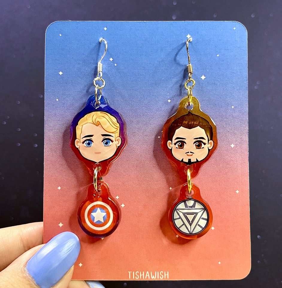 [Earrings] Captain America/Iron Man Earrings
