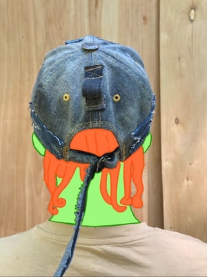 Image of Nwn- Earth and ashes denim Unstructured Denim Baseball cap in sun faded Denim