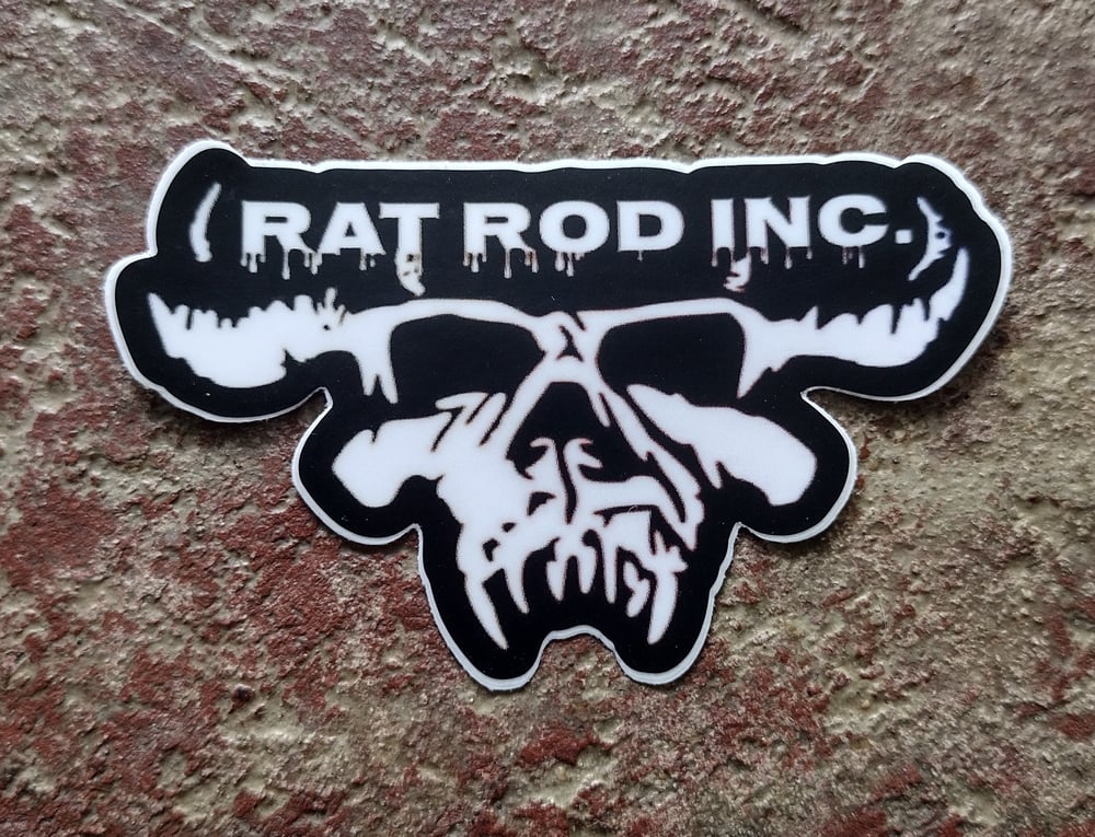 Image of Rat Rod Inc. Horned Skull Decal