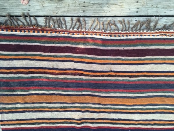 Image of Vintage Striped Kilim Rug