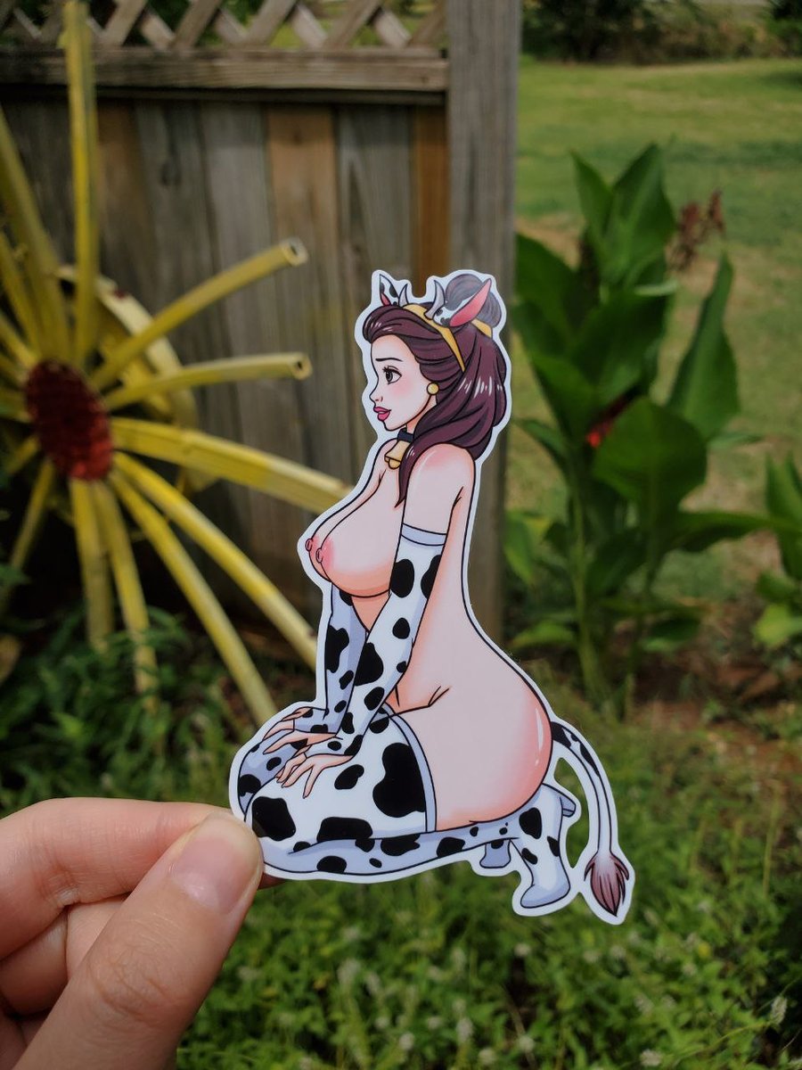 Image of Sexy Belle Sticker, Naughty Decal, BDSM Stickers, Hucow Decal, Cow girl, Beauty and Her Beast