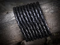 Image 3 of Leather Bolo Cord Necklace with Aged Stainless Steel Clasp