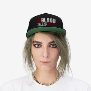 Image of INDY UCHIHA  #BLOODINTHEWATER" Flat Bill Hat