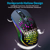 RGB Gaming Mouse, Ultra-Lightweight Honeycomb Shell, LED Lightweight Smooth Glide PTFE 