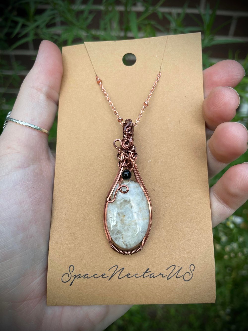 moonstone w/ agate necklace