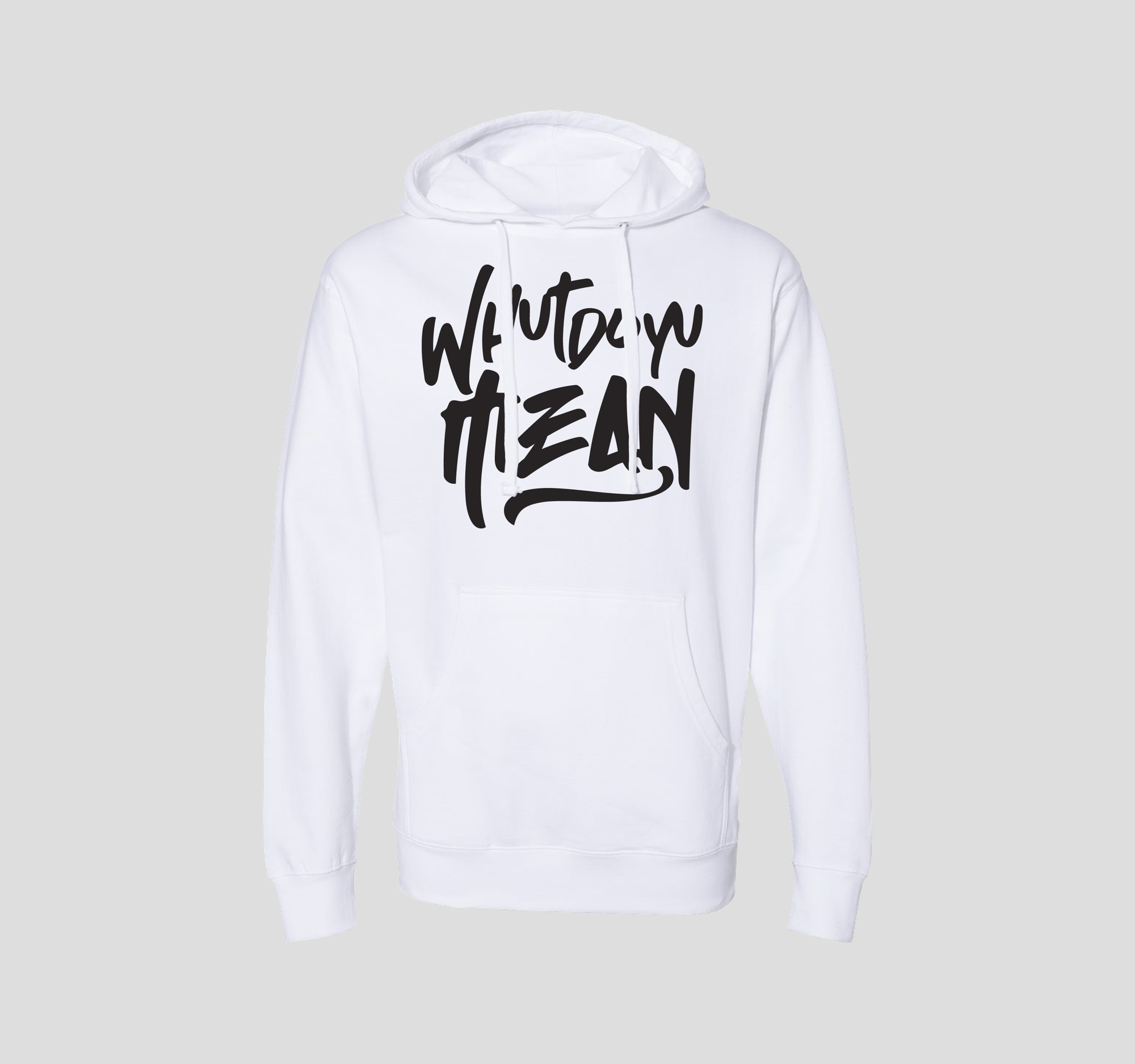 White/Black Logo Pullover Hoodie