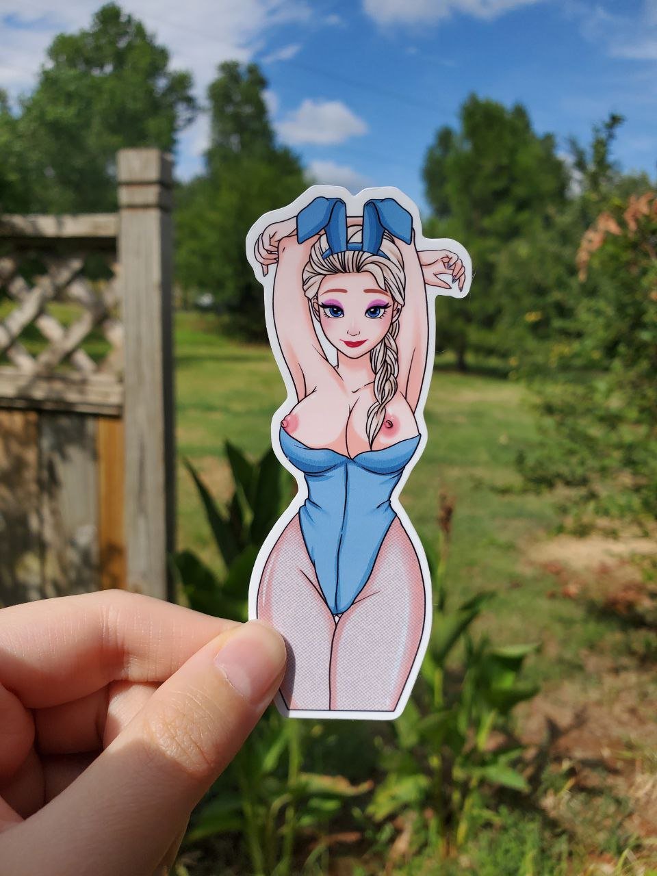 Image of Sexy Snow Queen Sticker, Bunny Girl Snow Sister Pinup Decal