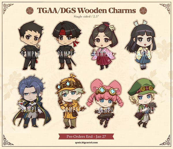 Image of GREAT ACE ATTORNEY Wooden Charms Vol. 2