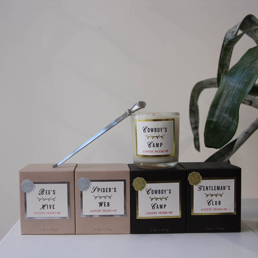 Image of Austin Press sanctum candles and candle snuffer