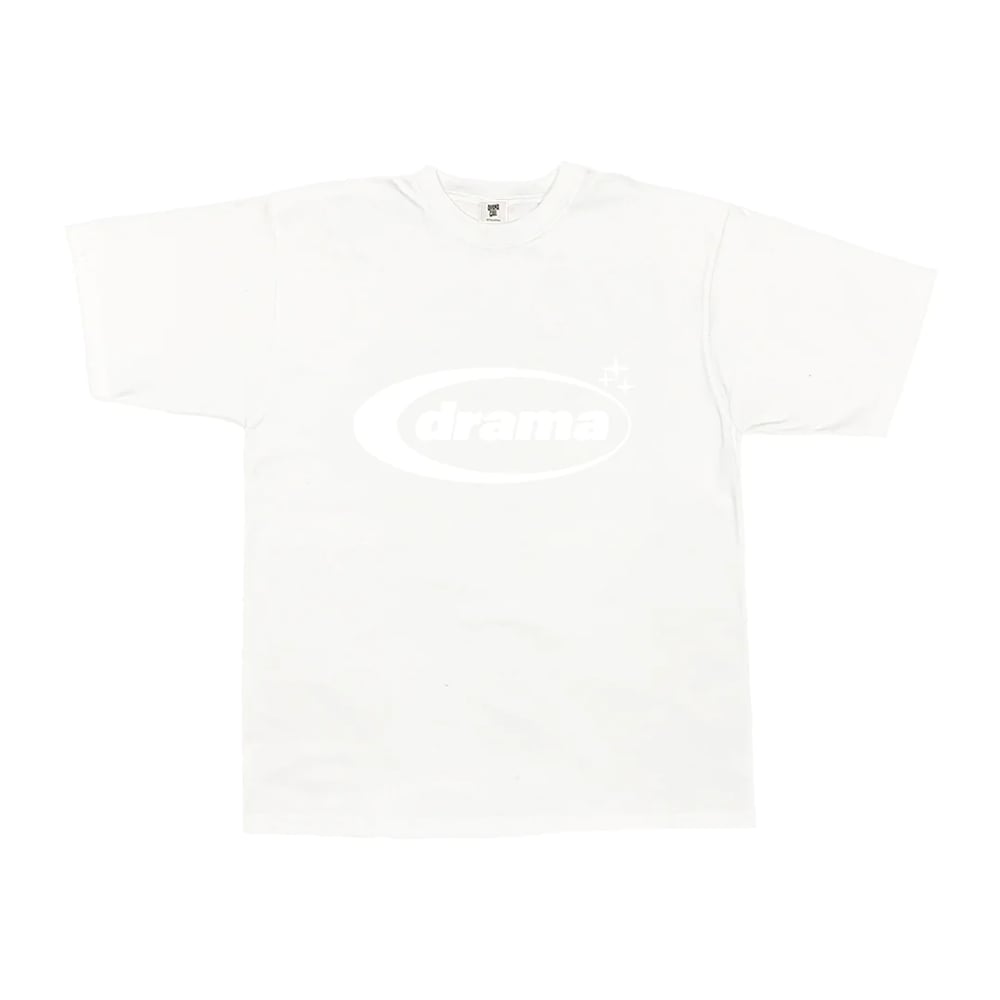 Drama Call White On White Oval Tee