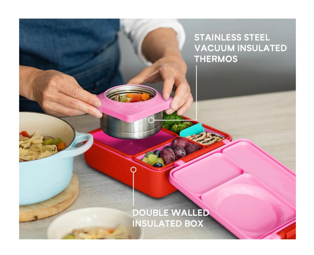 OmieBox V2 Hot and Cold Lunch Box Pink Berry