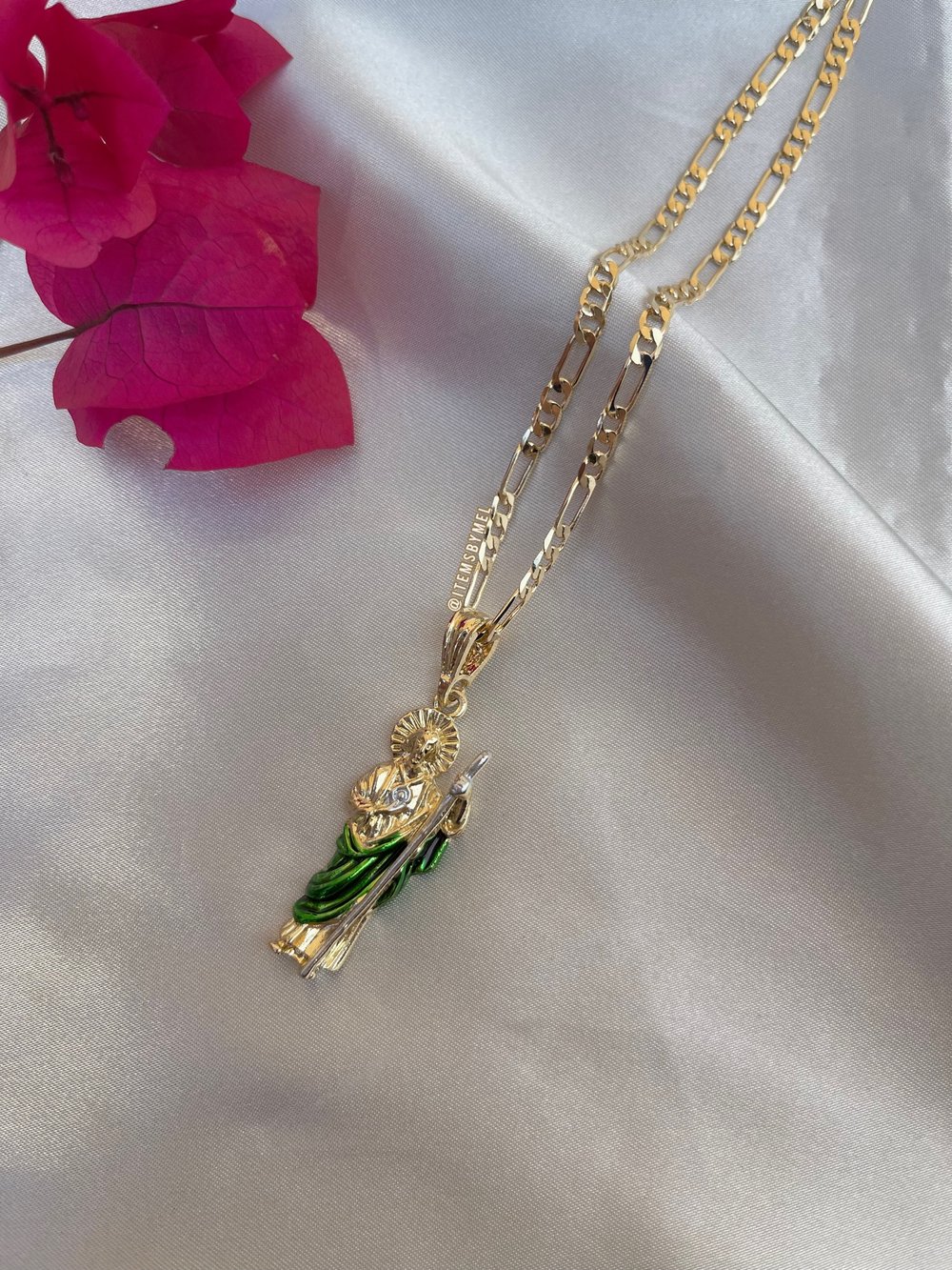 Green San Judas Necklace 2 Items By Mel Inc