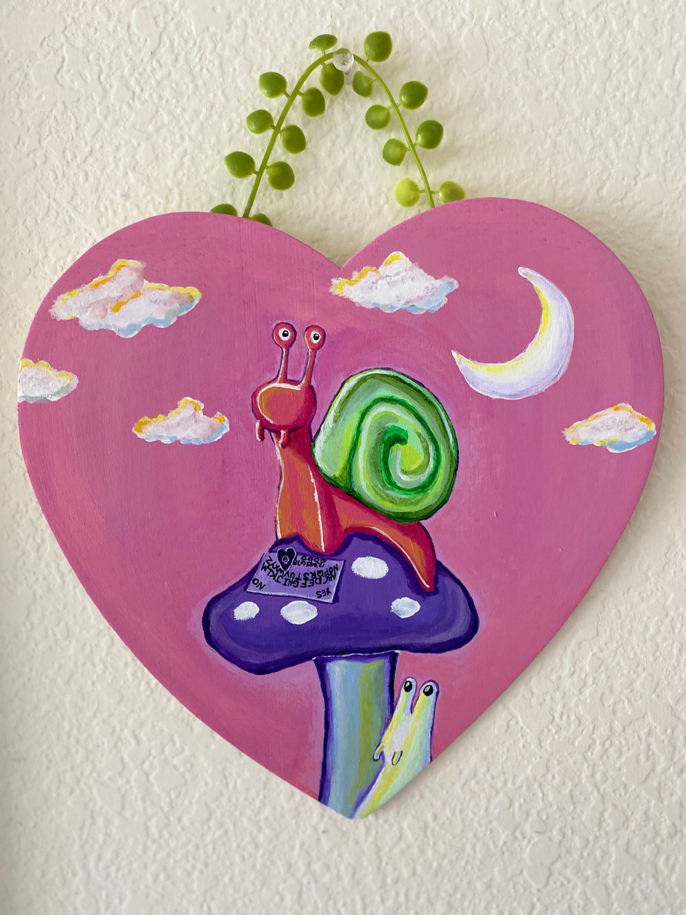 Image of "Spirit Board Snail" Heart Shaped Painting