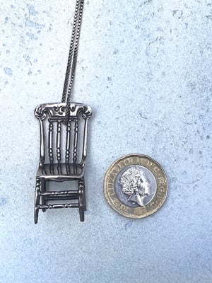 Image of Vintage Sterling Silver Chair Pendant & Chain 