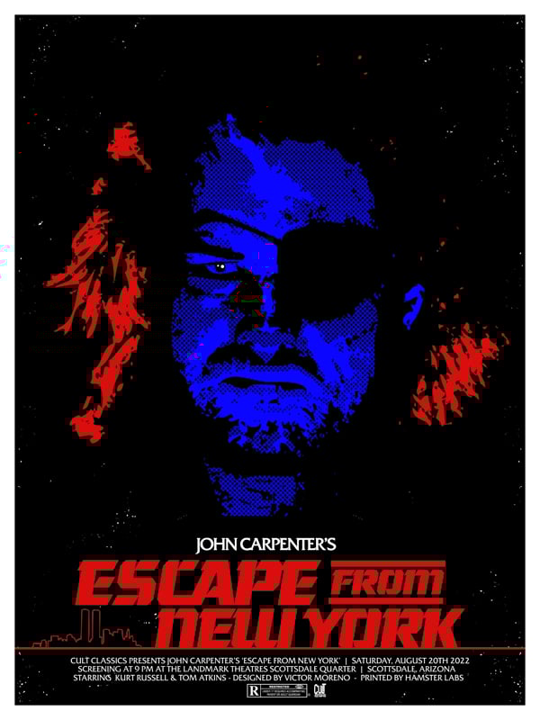ESCAPE FROM NEW YORK 18 X 24 Limited Edition Screenprint Movie