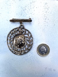 Image 2 of Vintage Roman Medal Brooch 