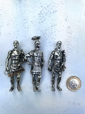 Image of Vintage Roman Soldier Figure Brooches 
