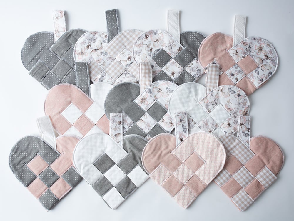 Image of Pink and Gray Butterfly Heart Stocking