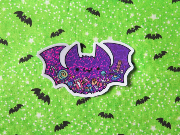 Image of Glitter Candy Bat Sticker