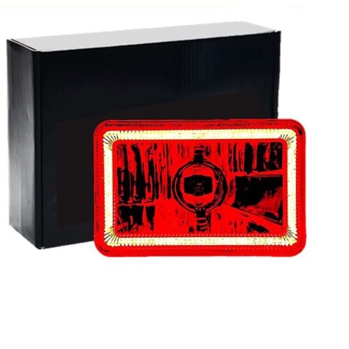 Image of #Octane 4X6 COB RED SOLID HALO SUPER BRIGHT SET (4) SELECT FROM DROP DOWN BOX