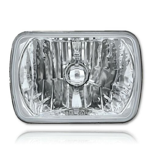 Image of #Octane 7X6 Crystal Clear Glass Lens Metal Headlight WITH LED 6K NON HALO 