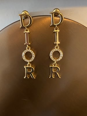 Image of Rare D I O R Monogram Drop Earrings 