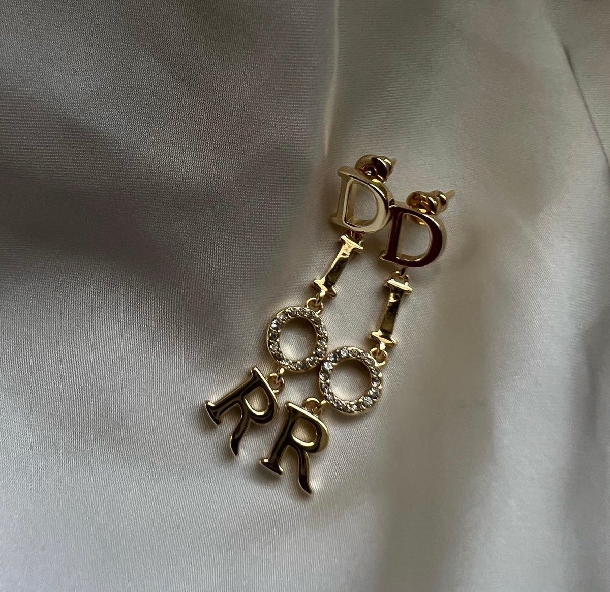 Image of Rare D I O R Monogram Drop Earrings 