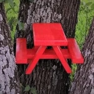 Image of Mini Pinic Table, Small critter feeder, outdoor planter display
