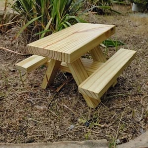 Image of Mini Pinic Table, Small critter feeder, outdoor planter display