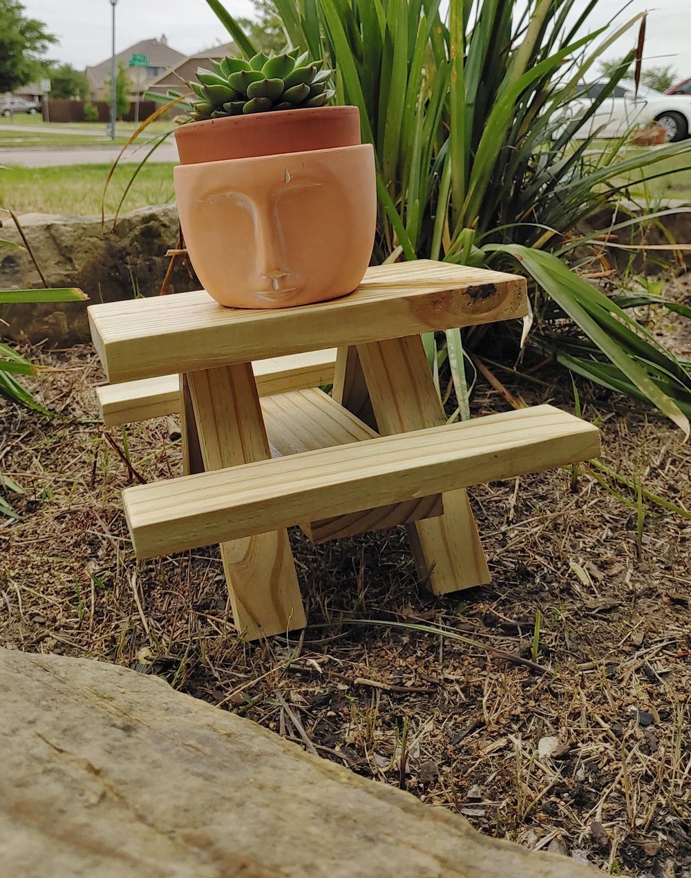 Image of Mini Pinic Table, Small critter feeder, outdoor planter display