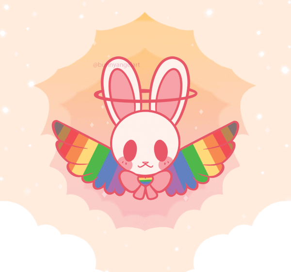 Bunny Angel Pride Stickers