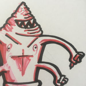 Image of Original artwork: Beetroot creature #33. Marker pens and pencil. Free dedication.