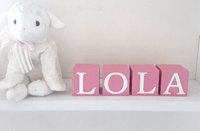 Image 4 of Hand painted wood name blocks, new baby gift,wood baby blocks,alphabet wood blocks