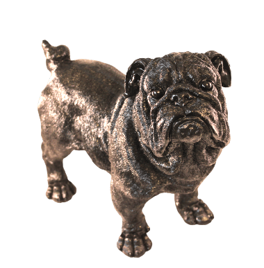 Image of Winston the bulldog - resin art / statue (cosmic black)