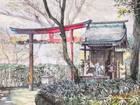 Image 1 of "Shiratamainari Shrine" original painting