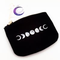Image 2 of Moon Phase Zip Pouches ~ Silver / Lilac by Anita Ivancenko