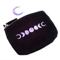 Image 3 of Moon Phase Zip Pouches ~ Silver / Lilac by Anita Ivancenko