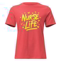 Image 1 of Nurse Life Shirt – Yellow Graffiti Nurse T-Shirt Bold Paint Stroke Women’s Graphic Tee
