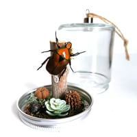 Image 1 of Orange Flammea Beetle Woodland Hanging Mason Jar