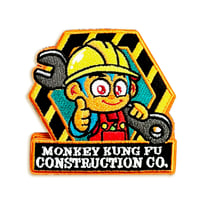 Monkey Kung Fu Construction Co.  Iron On Patch